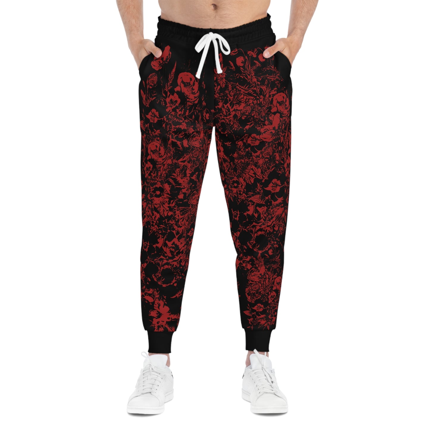 Red Flower, Athletic Joggers